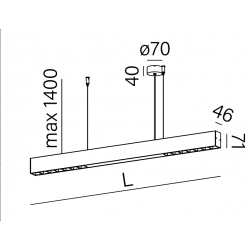 OPTIMA 138 LED 3000K 64° zwieszana czarny struktura 59887-M930-WB-00-12